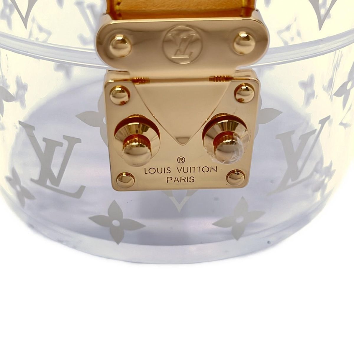Louis Vuitton Case Bowatt Scott Clear White Beige Leather Cowhide Box — view 4