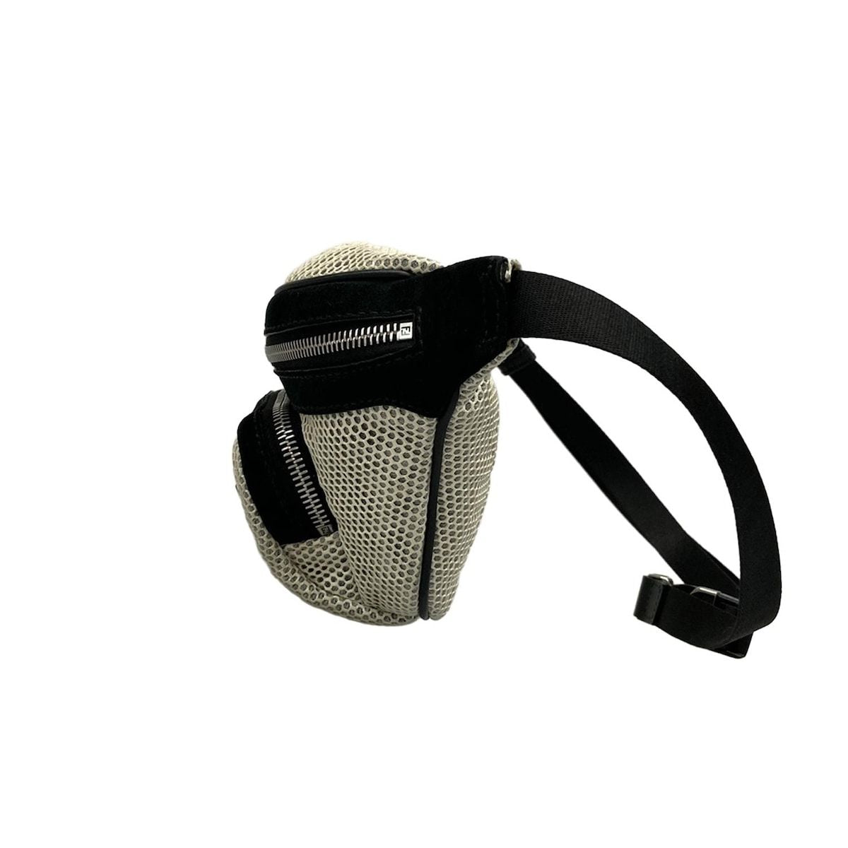 Fendi Waist Pouch Ivory Light Gray Black Logo — view 4
