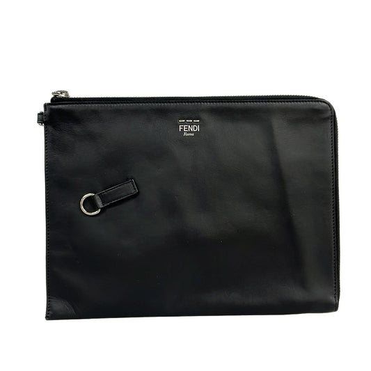 Fendi Clutch Face Black Leather