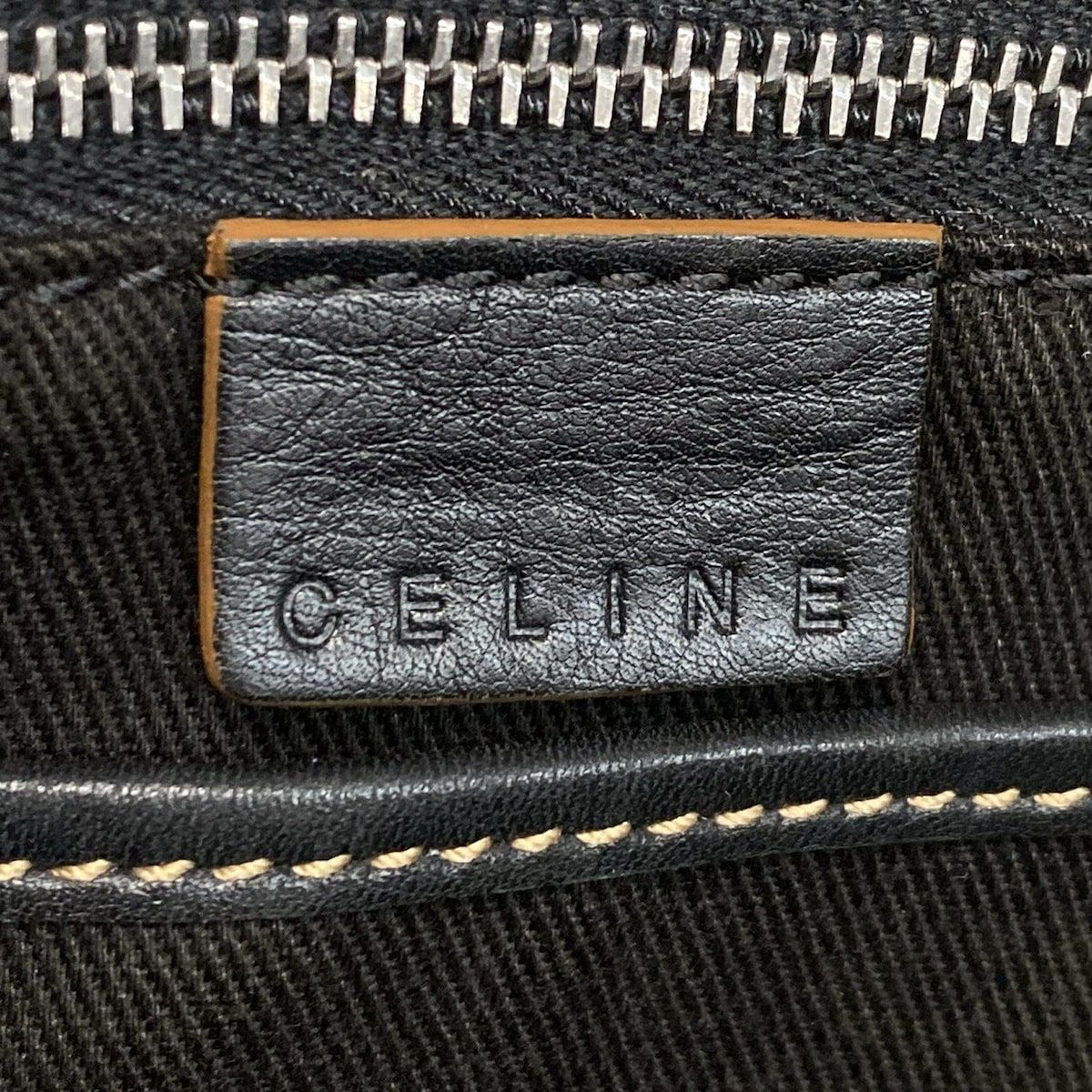 Celine Boston Bag Macadam Pattern Black Leather — view 8