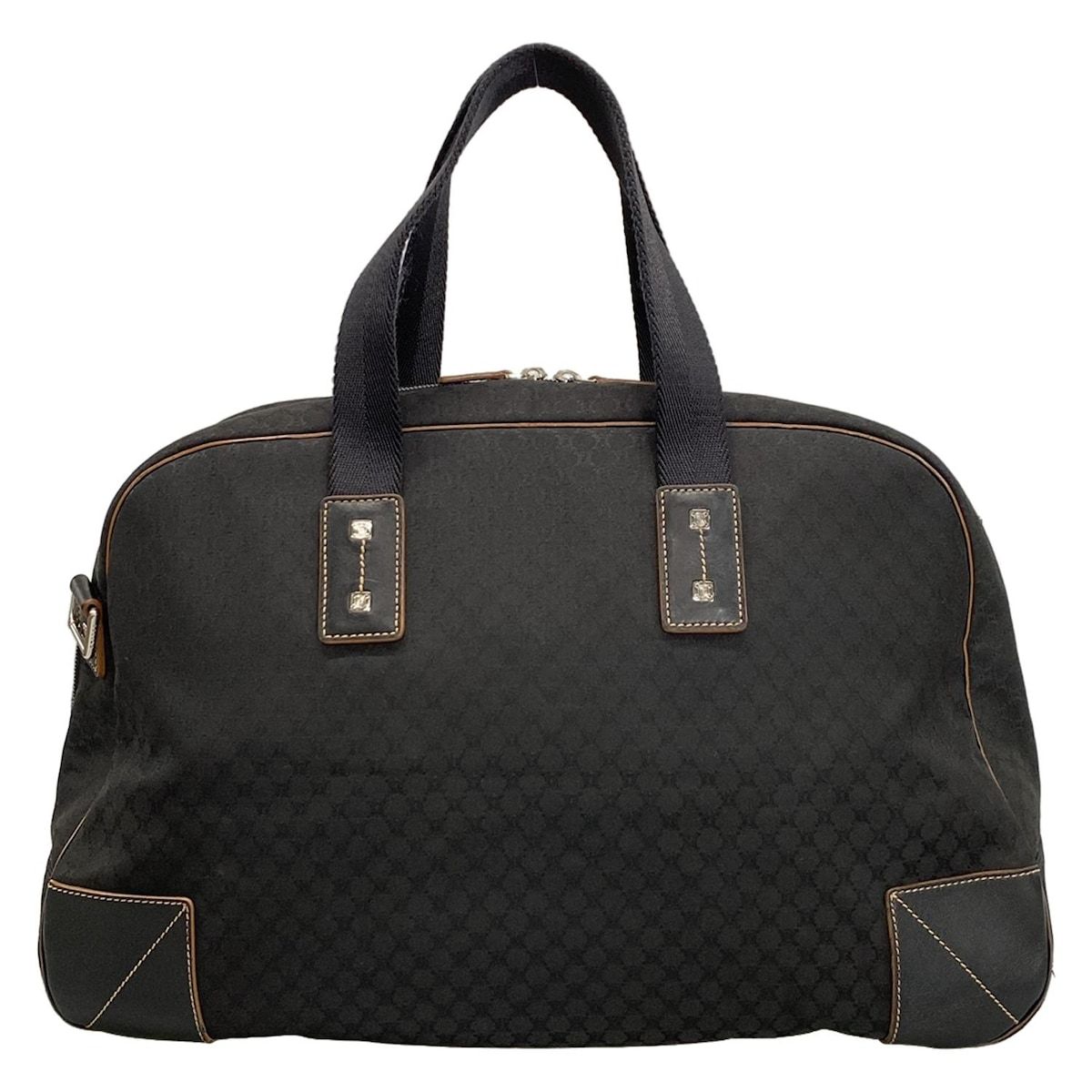 Celine Boston Bag Macadam Pattern Black Leather — view 3