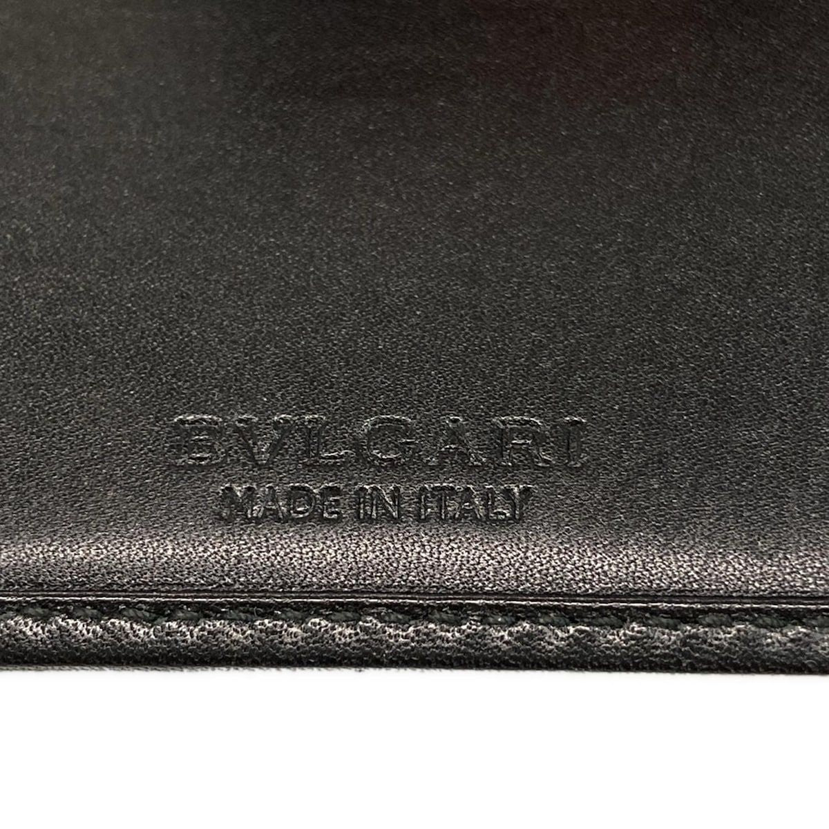 Bvlgari Bifold Wallet Gray Black Leather — view 5