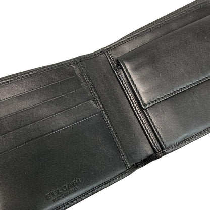 Bvlgari Bifold Wallet Gray Black Leather — view 3