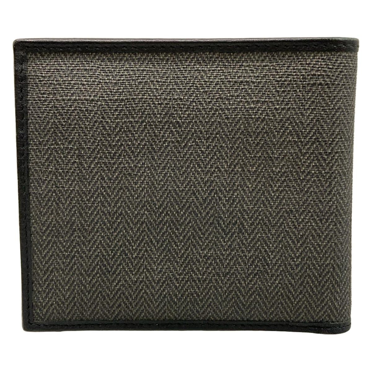 Bvlgari Bifold Wallet Gray Black Leather — view 2
