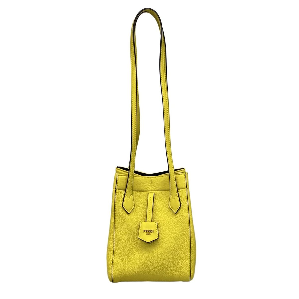 Fendi Shoulder Bag Origami Small Yellow Leather