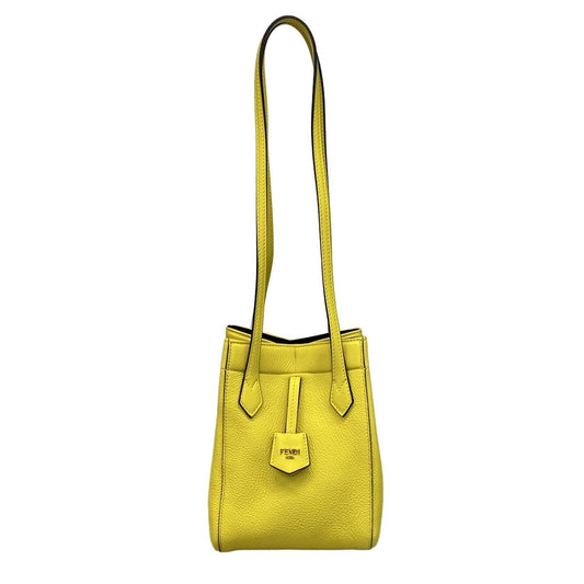 Fendi Shoulder Bag Origami Small Yellow Leather