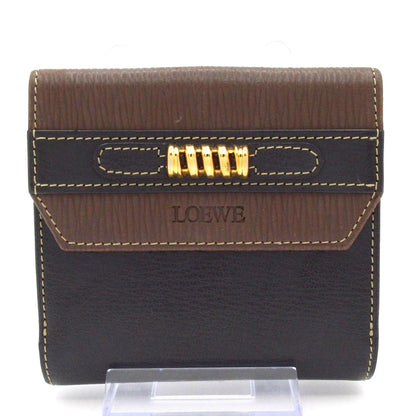 Loewe Bifold Wallet Velasquez Black Dark Brown Leather