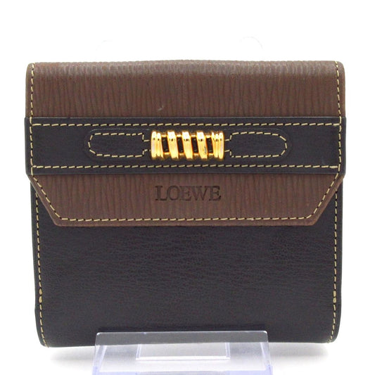 Loewe Bifold Wallet Velasquez Black Dark Brown Leather
