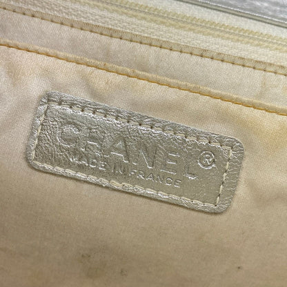Chanel Shoulder Bag New Travel Line Choco Bar Silver White Chain Leather — view 8