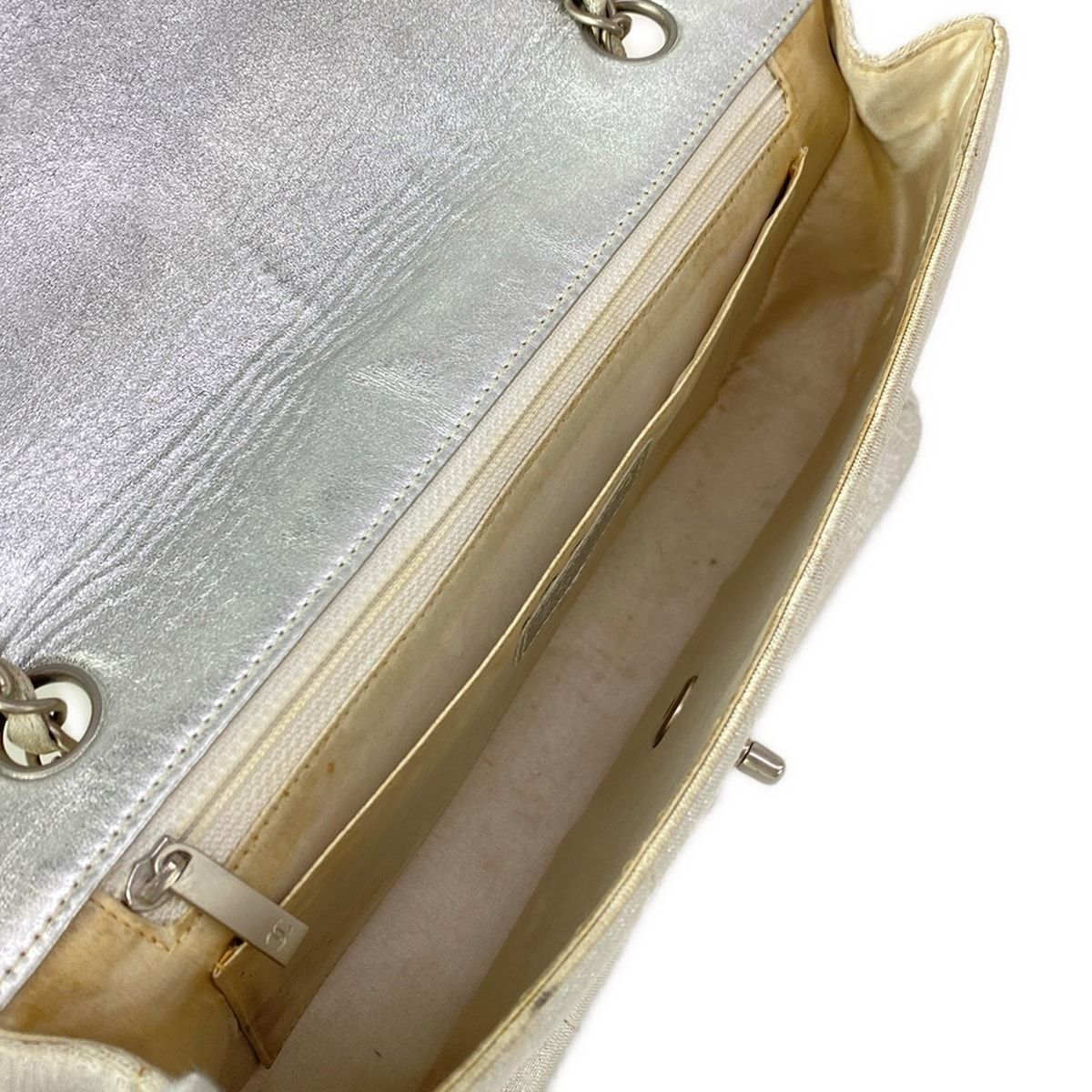 Chanel Shoulder Bag New Travel Line Choco Bar Silver White Chain Leather — view 7