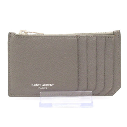 Saint Laurent Paris Card Case Gray Leather — view 2