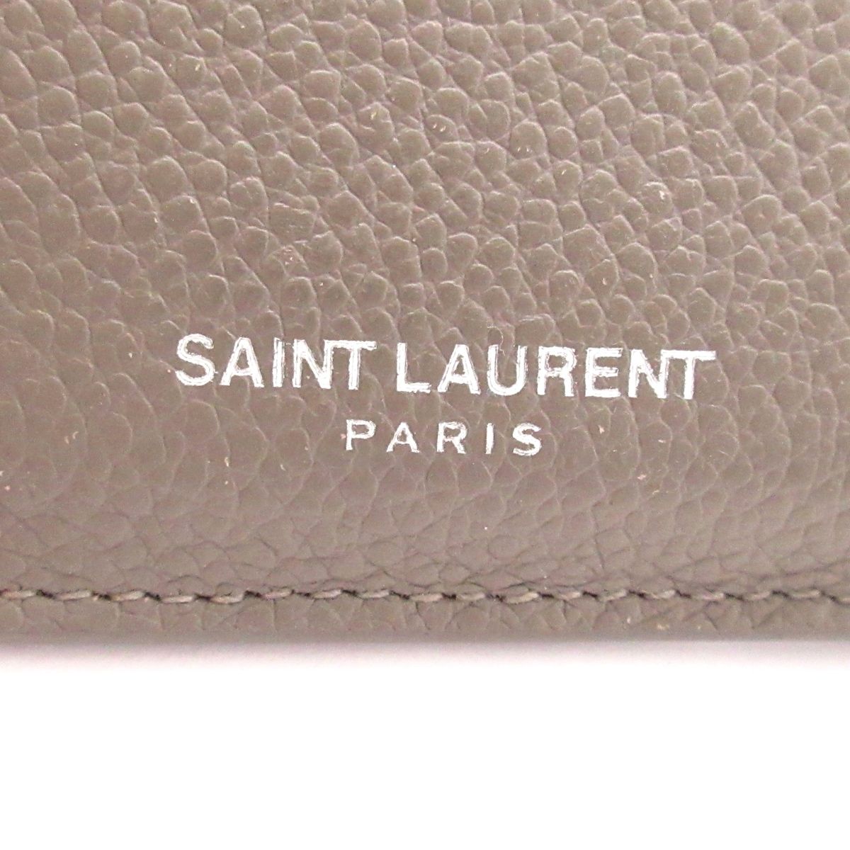Saint Laurent Paris Card Case Gray Leather — view 4