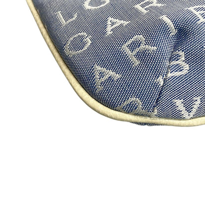 Bvlgari Shoulder Bag Logo Mania Light Blue Ivory Leather — view 8