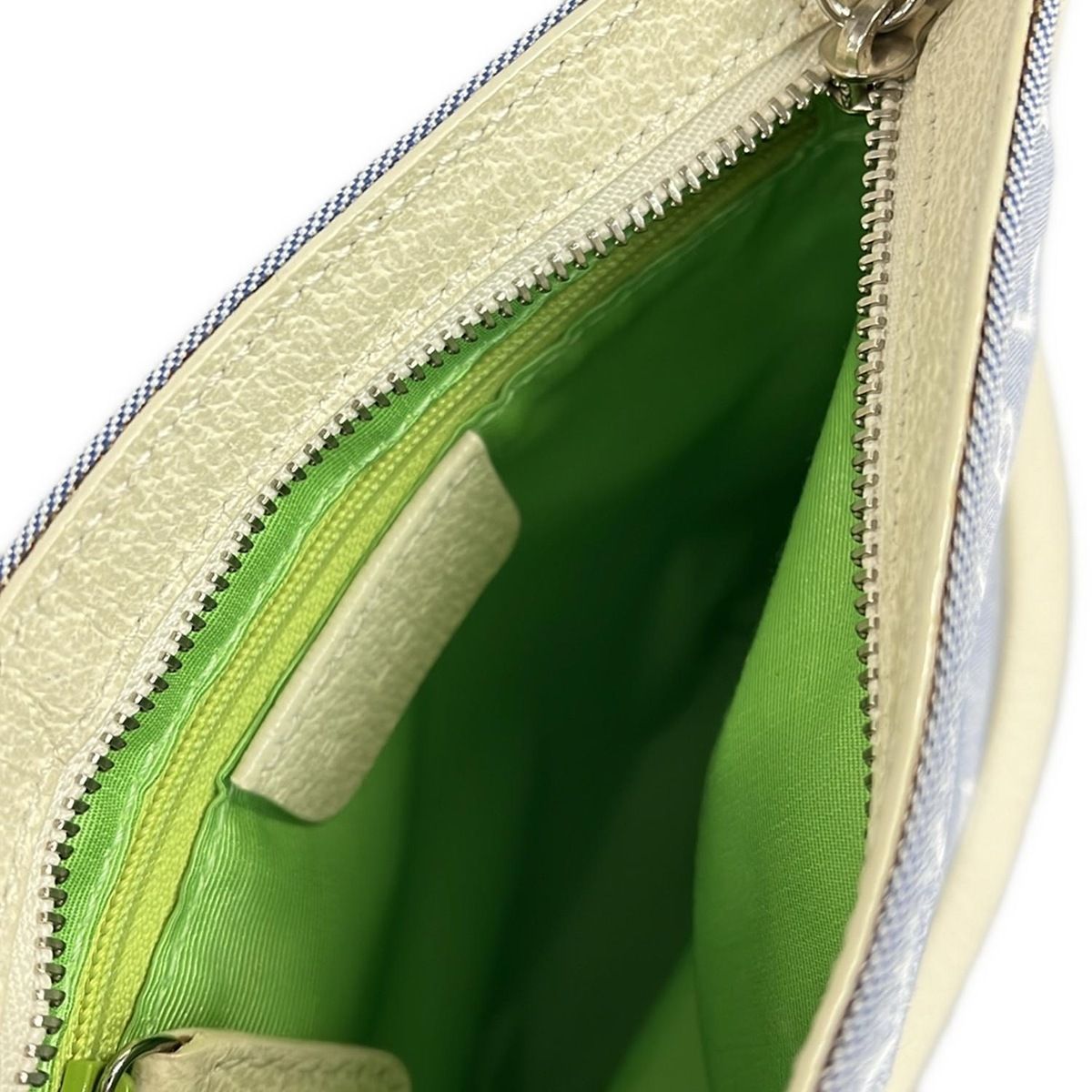 Bvlgari Shoulder Bag Logo Mania Light Blue Ivory Leather — view 6