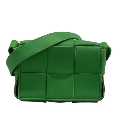 Bottega Veneta Shoulder Bag Cassette Green Leather
