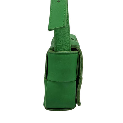 Bottega Veneta Shoulder Bag Cassette Green Leather — view 2