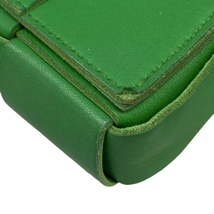 Bottega Veneta Shoulder Bag Cassette Green Leather — view 6