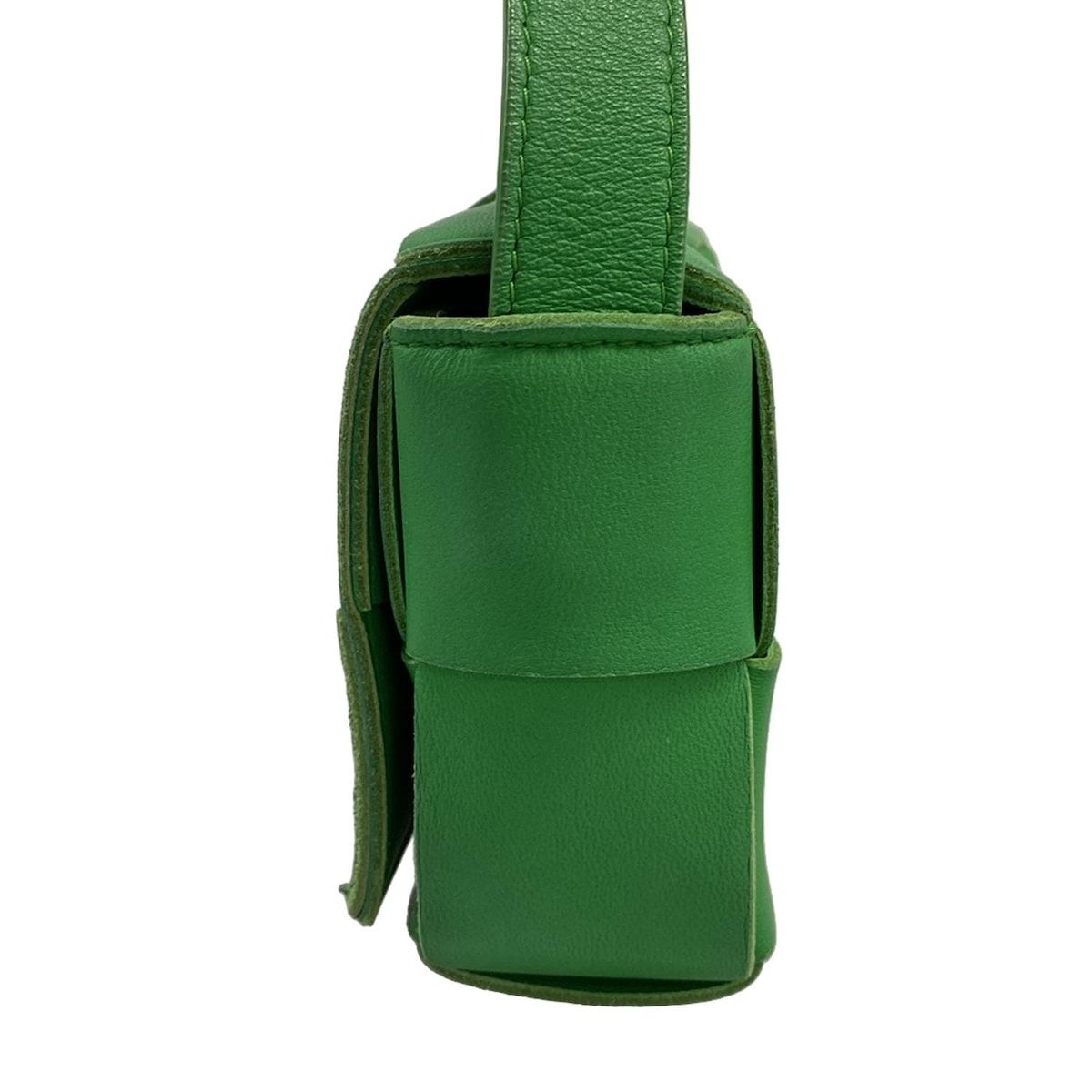 Bottega Veneta Shoulder Bag Cassette Green Leather — view 4