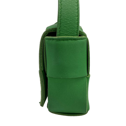 Bottega Veneta Shoulder Bag Cassette Green Leather — view 4
