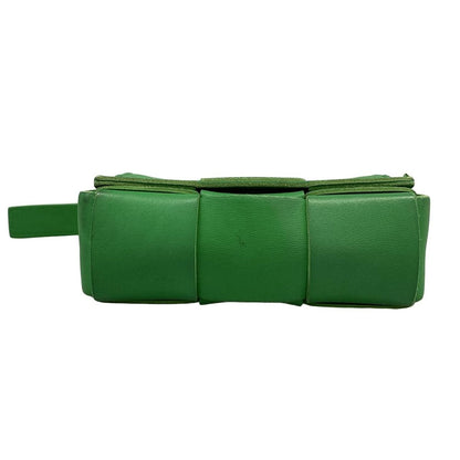 Bottega Veneta Shoulder Bag Cassette Green Leather — view 5