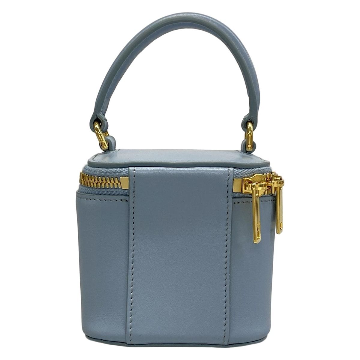 Celine Handbag Cuir Triomphe Mini Vanity Case Light Blue Leather — view 3