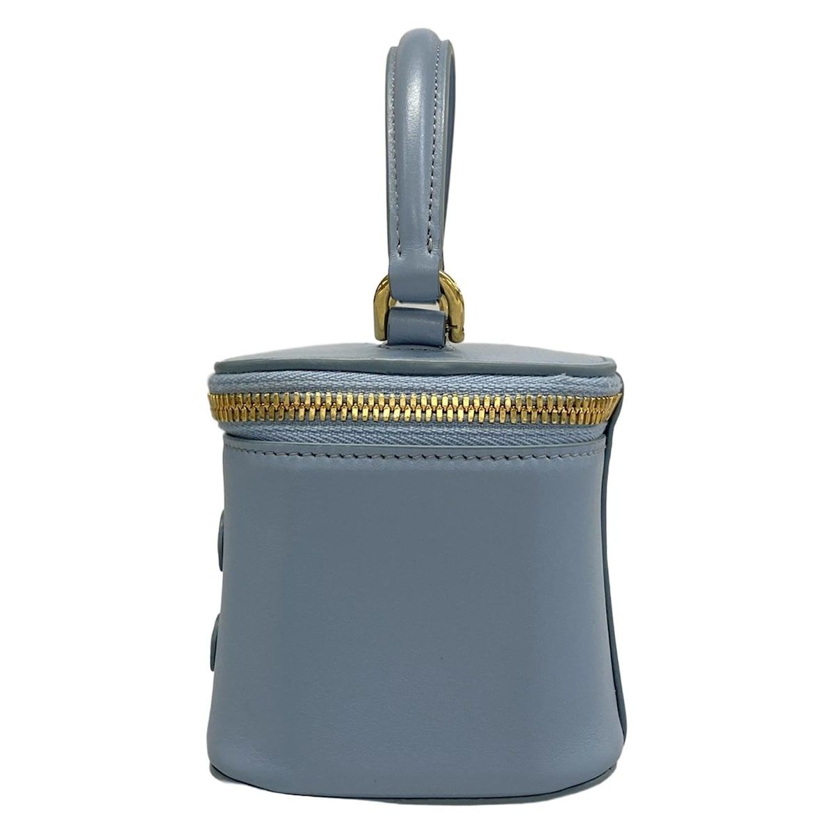 Celine Handbag Cuir Triomphe Mini Vanity Case Light Blue Leather — view 4