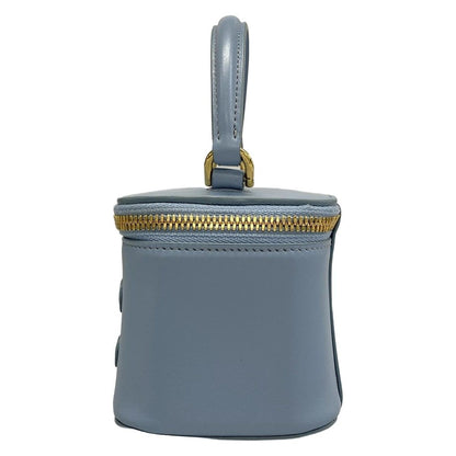 Celine Handbag Cuir Triomphe Mini Vanity Case Light Blue Leather — view 4