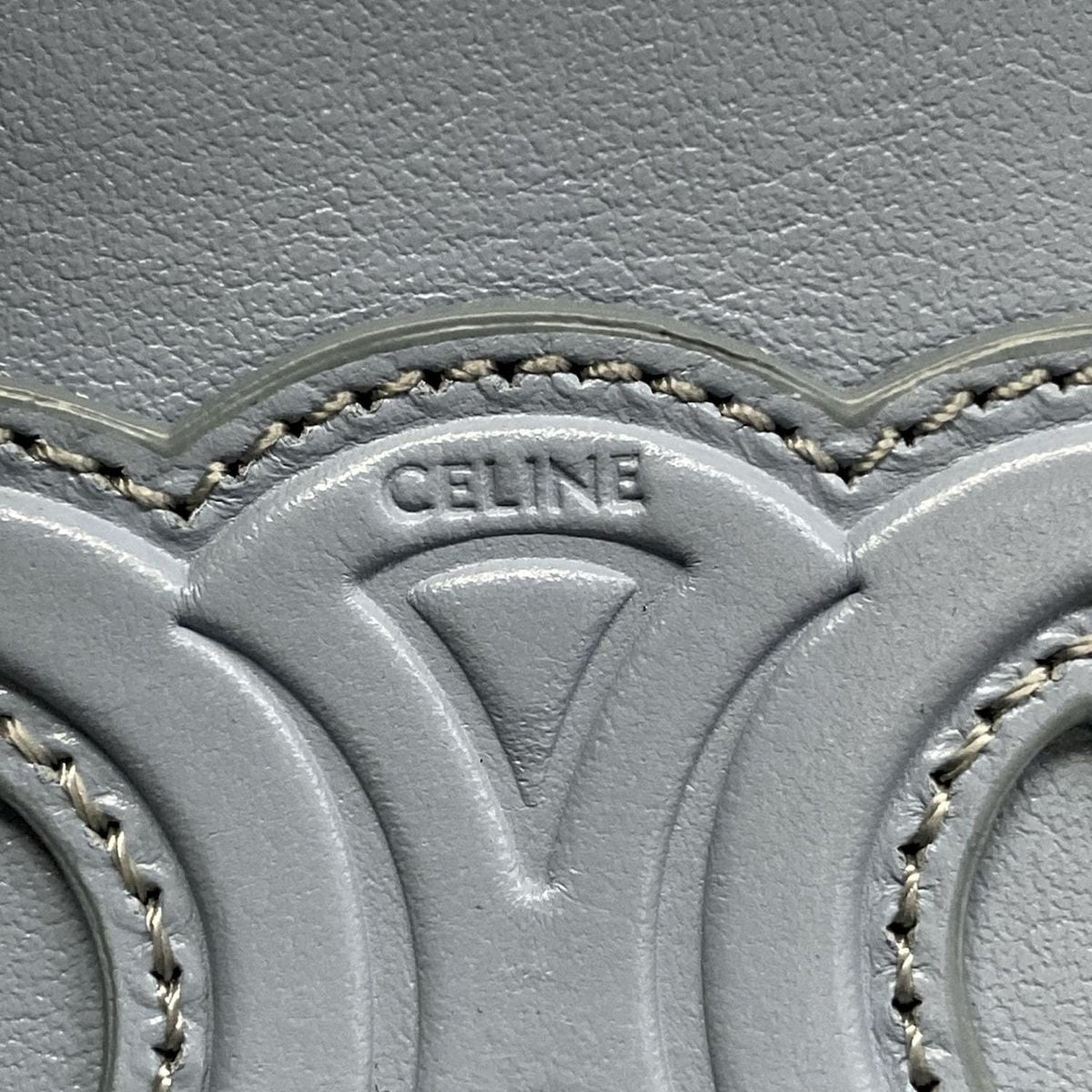 Celine Handbag Cuir Triomphe Mini Vanity Case Light Blue Leather — view 9