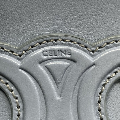 Celine Handbag Cuir Triomphe Mini Vanity Case Light Blue Leather — view 9