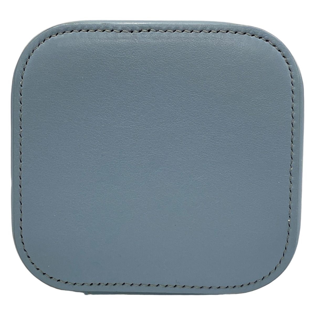 Celine Handbag Cuir Triomphe Mini Vanity Case Light Blue Leather — view 5