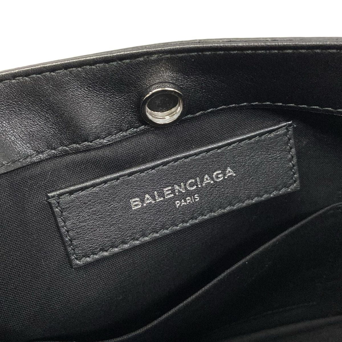 Balenciaga Shoulder Bag Navy Pochette Black Leather — view 9