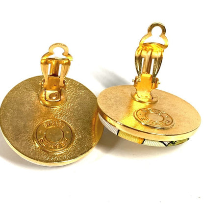 Hermes Earrings All Over Pattern Round Logo Silk Green — view 5