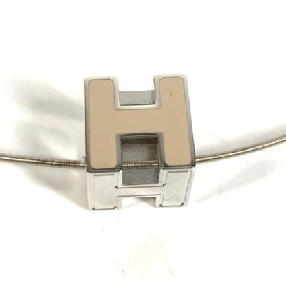 Hermes Necklace Cage Ash Cube Metal Beige