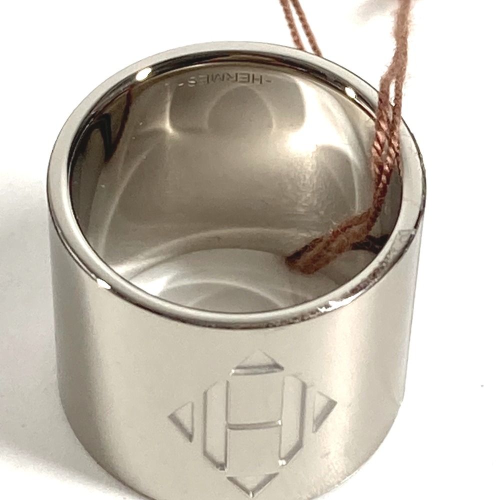 Hermes Scarf Ring Dearman Logo Metal Silver — view 3