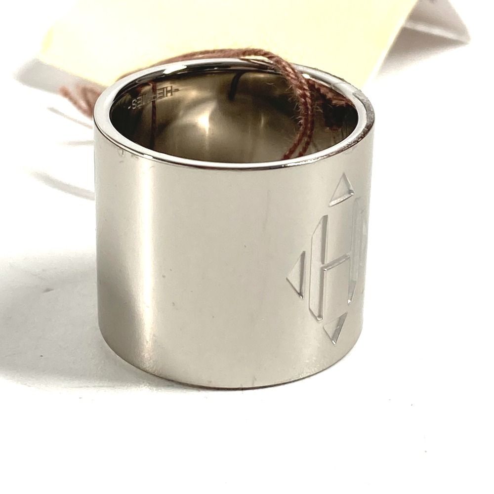Hermes Scarf Ring Dearman Logo Metal Silver — view 4