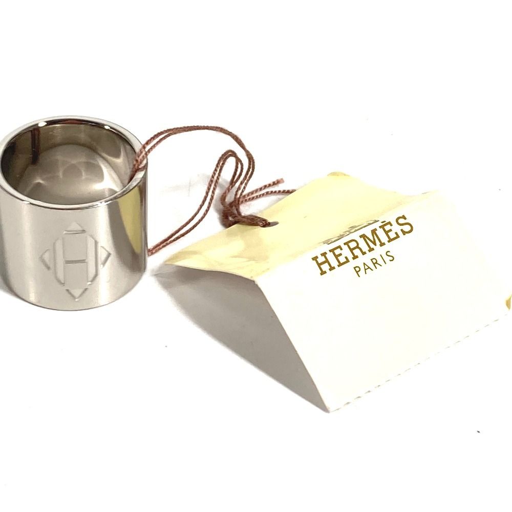 Hermes Scarf Ring Dearman Logo Metal Silver — view 2