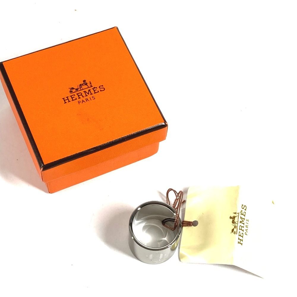 Hermes Scarf Ring Dearman Logo Metal Silver — view 8