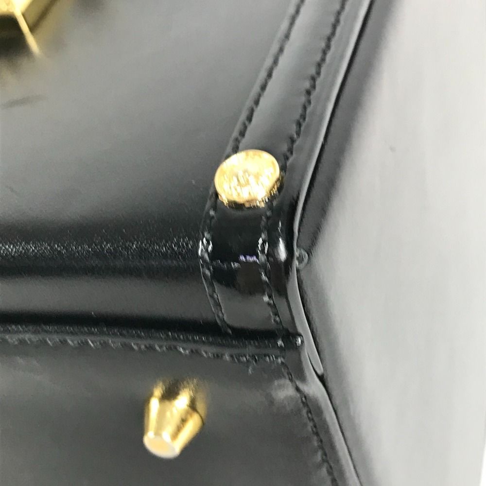 Versace Handbag Sunburst Logo Vanity Bag Leather Black — view 6