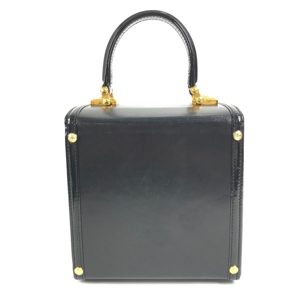 Versace Handbag Sunburst Logo Vanity Bag Leather Black — view 2