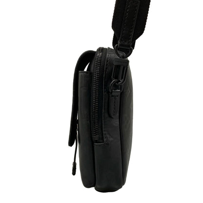 Louis Vuitton Shoulder Bag Monogram Shadow Double Phone Pouch Black Leather — view 4