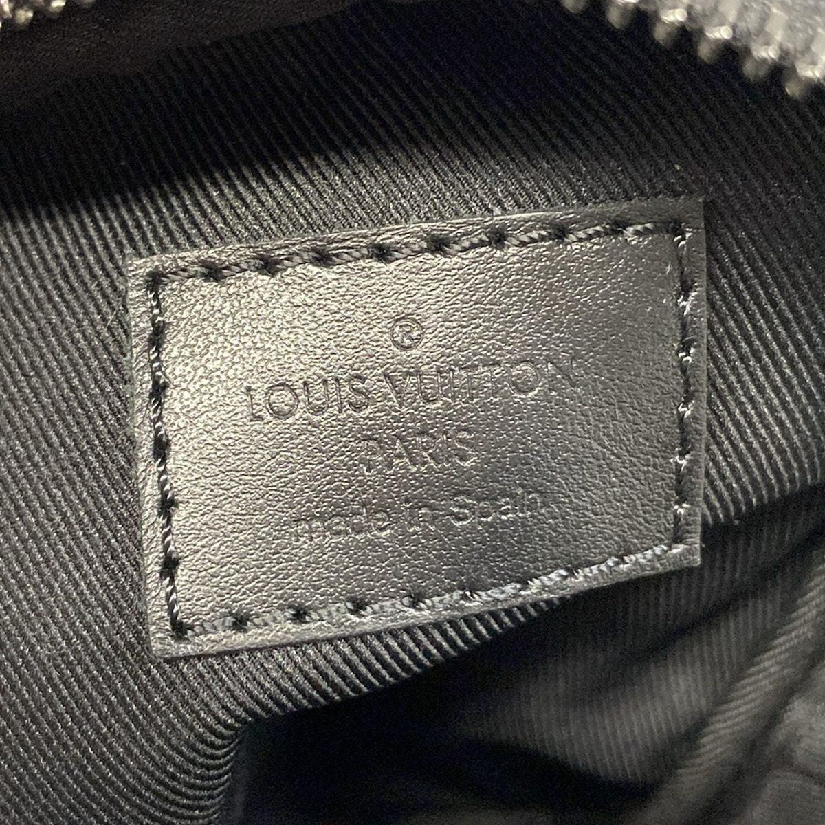 Louis Vuitton Shoulder Bag Monogram Shadow Double Phone Pouch Black Leather — view 8