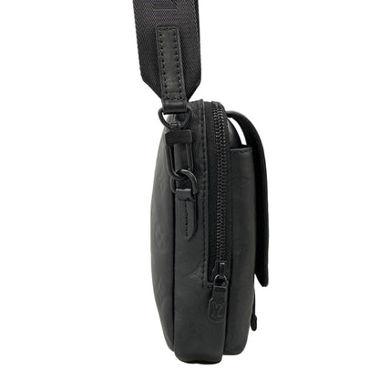 Louis Vuitton Shoulder Bag Monogram Shadow Double Phone Pouch Black Leather — view 2