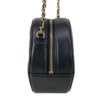Chanel Shoulder Bag Quilted Black Chain Gold Lambskin — view 4