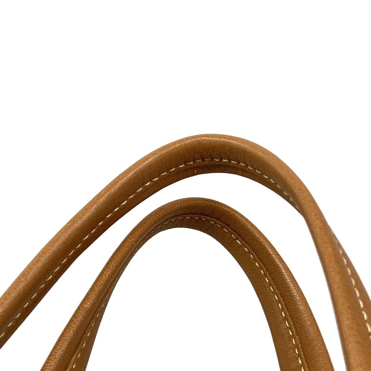 Prada Tote Logo Jacquard Orange Beige Leather Tag Drawstring — view 9