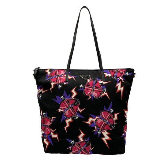 Prada Shoulder Bag Black Pink Multi Leather