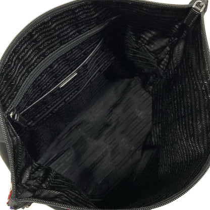 Prada Shoulder Bag Black Pink Multi Leather — view 7