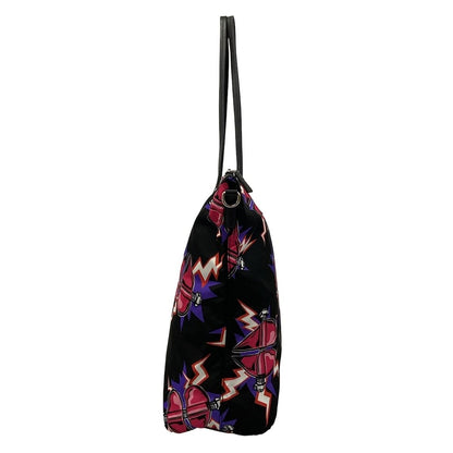 Prada Shoulder Bag Black Pink Multi Leather — view 2