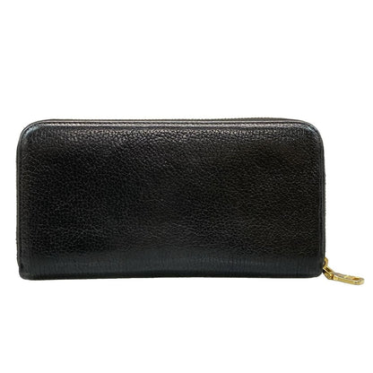 Miu Wallet Black Zip Around Leather — view 2