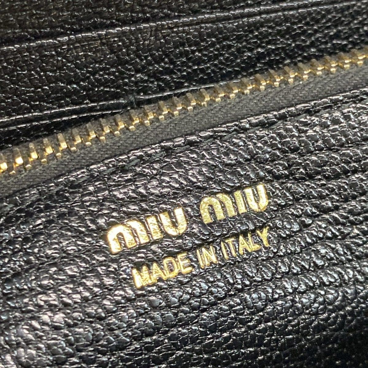 Miu Wallet Black Zip Around Leather — view 5