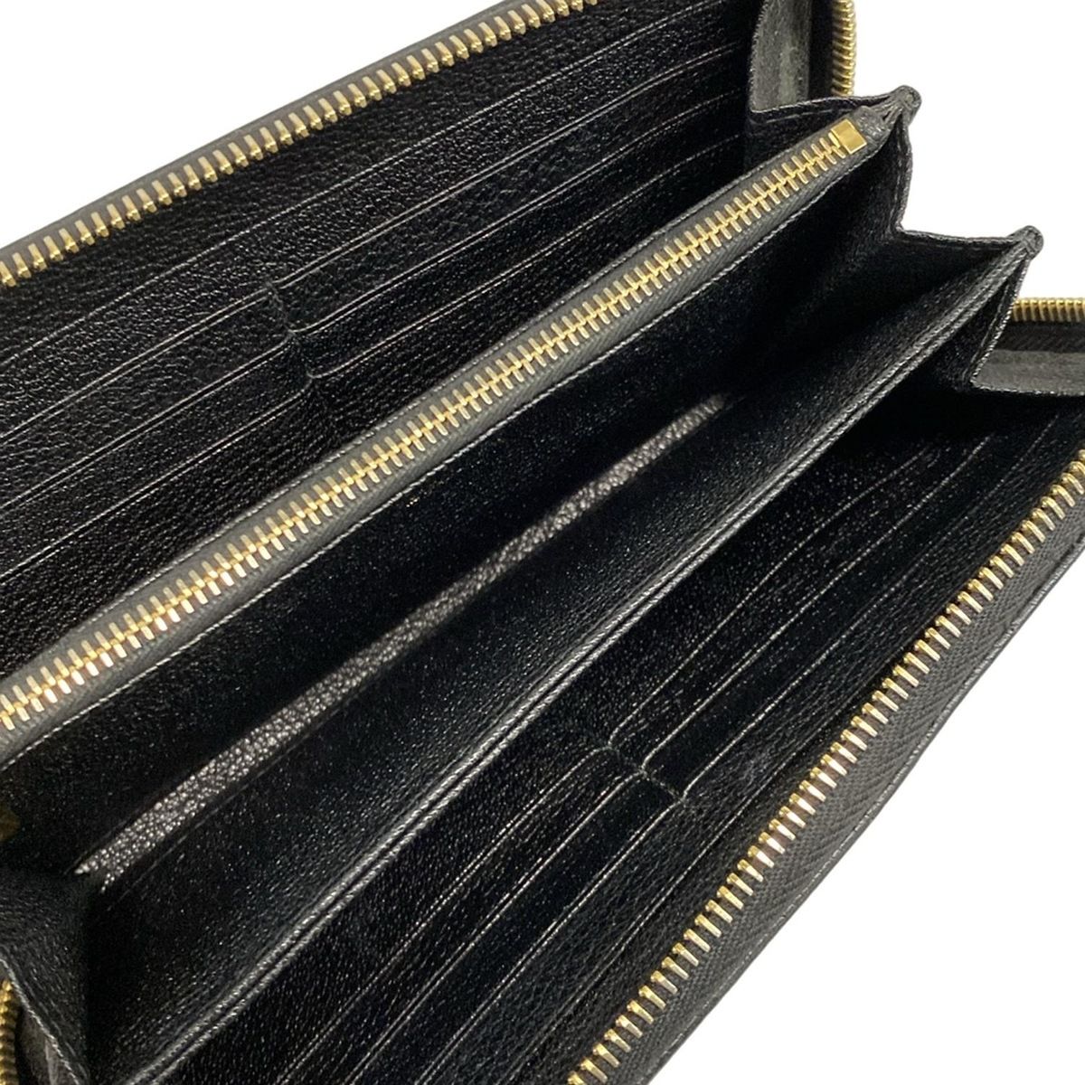 Miu Wallet Black Zip Around Leather — view 3